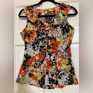 Banana Republic Multicolor Floral Ruffle Blouse